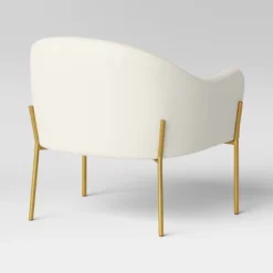 Gladden Barrel Accent Chair Cream Boucle/Brass - Threshold™: Gold-Tone Metal Legs, Curved Back, Upholstered Armchair -Every Space Store GUEST 8d5a0ad2 223c 4d29 a30d a346626a9a74