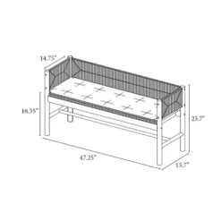 Elden Wood Bench With Woven Back And Loose Cushion Seat - Threshold™ Designed With Studio McGee -Every Space Store GUEST 8f053347 15e4 4064 81c1 72a38bf0a4d6