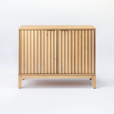 Thousand Oaks Wood Scalloped 2 Door Cabinet Brown - Threshold™ Designed With Studio McGee 4 Thousand Oaks Wood Scalloped 2 Door Cabinet Brown - Threshold™ Designed With Studio McGee - Image 2