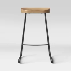 Hull Low Back Barstool Wood/Metal - Threshold -Every Space Store GUEST 94c2a590 54b9 4e8d 8e3a 2a073684c565