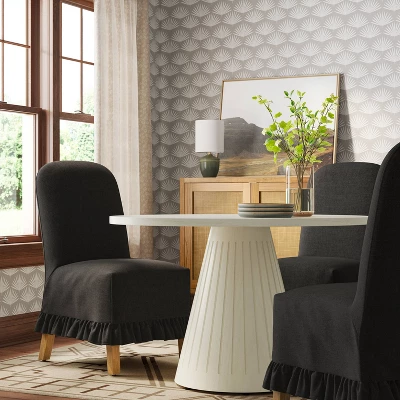 Rounded Back Slipcovered Dining Chair With Ruffle - Threshold™ 9 Rounded Back Slipcovered Dining Chair With Ruffle - Threshold™ - Image 7