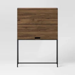 Loring Wood Secretary Desk With Hutch And Charging Station Walnut - Threshold™ -Every Space Store GUEST 9bf83393 7336 44d1 b8ec 482f68853fe2