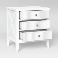 Wrentham Beadboard Farmhouse 3 Drawer Nightstand White - Threshold™ -Every Space Store GUEST 9ed7fc48 a90d 4ecd 8fe5 c020545e0a69