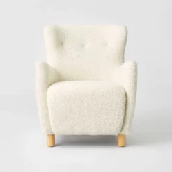 Kessler Wingback Faux Sherling Accent Chair Cream - Threshold™ Designed With Studio McGee -Every Space Store GUEST a091e35d 7e8b 40dd abe2 3c45359ac8c6