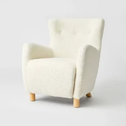 Kessler Wingback Faux Sherling Accent Chair Cream - Threshold™ Designed With Studio McGee -Every Space Store GUEST a09f34e6 88c9 4d02 ba31 f262090269f8