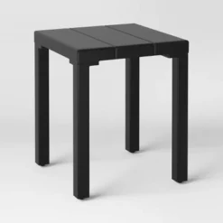 Beech Faux Slats Patio Accent Table Black - Threshold™ -Every Space Store GUEST a179200a 3817 42d9 9f19 5940d7f998ad