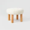 Kessler Round Tufted Faux Shearling Ottoman With Wood Legs Cream - Threshold™ Designed With Studio McGee -Every Space Store GUEST a4fb0eb2 b0c6 4a47 9481 a0cb784d8cb9