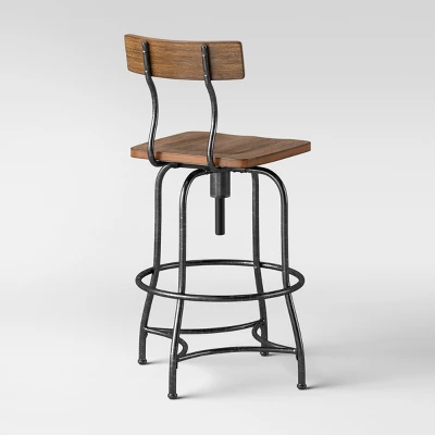 Woodsboro Adjustable Barstool Brown - Threshold™ 5 Woodsboro Adjustable Barstool Brown - Threshold™ - Image 3