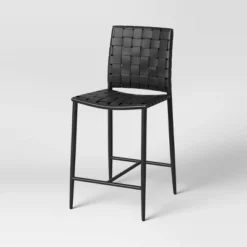 Wellfleet Woven Faux Leather Metal Base Counter Height Barstool - Threshold™ -Every Space Store GUEST bb9a059a 91e7 41e3 a71d 7a17b5f1faca