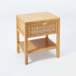 Palmdale Nightstand Woven 1 Drawer Natural - Threshold™ Designed With Studio McGee -Every Space Store GUEST bbb49228 452f 4381 a61b dec8d16091c0
