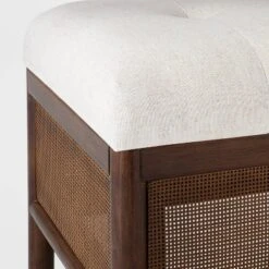Woodspring Cane Base Ottoman Dark Walnut/Cream - Threshold™ Designed With Studio McGee -Every Space Store GUEST c06cc57d 990c 4ff7 b6b4 7525dd6c0d41