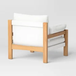 Canyon Slouchy Arm Rustic Wood Accent Chair Cream - Threshold™ -Every Space Store GUEST c30d1d29 d7bc 4466 ba9d 2a488303b91a