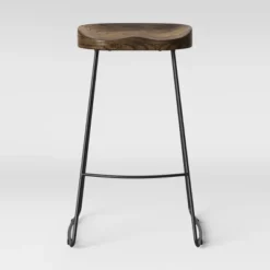 Hull Low Back Barstool Wood/Metal - Threshold -Every Space Store GUEST c467520f f1d0 411f 89d8 1885382021e5