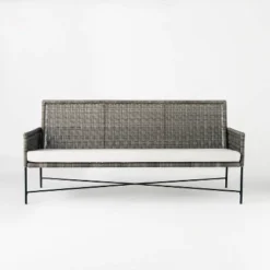 Wicker & Metal X Frame Patio Sofa - Gray - Threshold™ Designed With Studio McGee 11 Wicker & Metal X Frame Patio Sofa - Gray - Threshold™ Designed With Studio McGee -Every Space Store GUEST cc70c42f 8a55 439d 94fa 2f1b97698daa