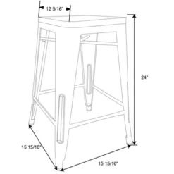 Set Of 2 Hampden Industrial 24" Counter Height Barstool Natural Metal - Threshold™ -Every Space Store GUEST ce048798 02a7 4c5f 85a3 f37215469cab