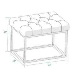 Trubeck Tufted Metal Base Ottoman Faux Leather Brown - Threshold™: Padded Footstool, No Assembly Required -Every Space Store GUEST d17719f8 668a 4aa2 a474 ca4180dd0d04