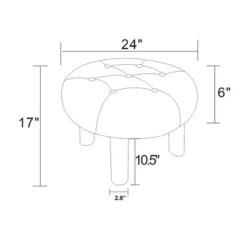Kessler Round Tufted Faux Shearling Ottoman With Wood Legs Cream - Threshold™ Designed With Studio McGee -Every Space Store GUEST d5175ee3 64a2 4381 b0d1 81881a4bdad9