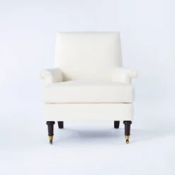 Mercer Rolled Upholstered Arm Chair With Casters Cream - Threshold™ Designed With Studio McGee -Every Space Store GUEST d5ff9bd7 641d 48e4 a8e4 20813faa2427