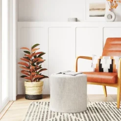 Bodrum Round Upholstered Ottoman - Threshold™ 10 Bodrum Round Upholstered Ottoman - Threshold™ -Every Space Store GUEST df599837 a73a 4a1d a98d 94e564adda9a