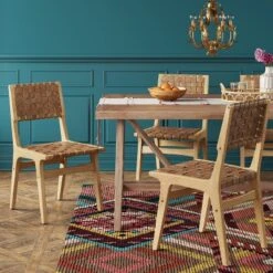 Ceylon Woven And Wood Dining Chair Brown/Natural - Threshold™