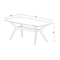 72" Emmond Mid-Century Modern Dining Table White/Brown - Threshold™ -Every Space Store GUEST e1424134 0b89 41ec b44c 758c24e09edc