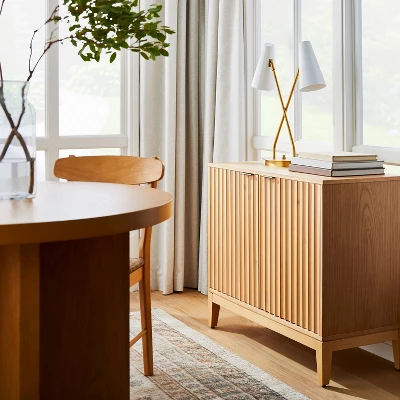 Thousand Oaks Wood Scalloped 2 Door Cabinet Brown - Threshold™ Designed With Studio McGee 3 Thousand Oaks Wood Scalloped 2 Door Cabinet Brown - Threshold™ Designed With Studio McGee