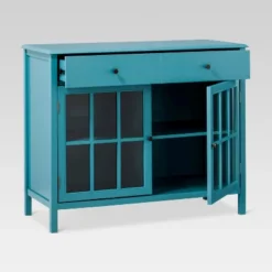 Windham 2 Door Accent Buffet, Cabinet With Shelves - Teal - Threshold™ -Every Space Store GUEST ea1ecafb 9cbb 4de8 877c 8072c4a40207
