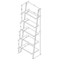 72" Loring 5 Shelf Leaning Bookshelf - Threshold™ -Every Space Store GUEST f0a703db 6249 4024 8139 6e1bf2368058