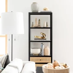 Console Table With Woven Rattan Shelf Black - Threshold™ Designed With Studio McGee -Every Space Store GUEST f71b8141 512b 4383 9135 4f0d694163bd