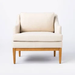 Howell Upholstered Accent Chair With Wood Base - Threshold™ Designed With Studio McGee -Every Space Store GUEST facfb0ad 3a9f 4eed ac07 4d87208eea0b