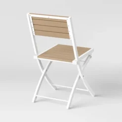 Bryant 4pk Faux Wood Folding Patio Bistro Chairs - White/Light Wood - Threshold™ -Every Space Store GUEST ff0c02ae c0b7 4249 800c e541509c2011